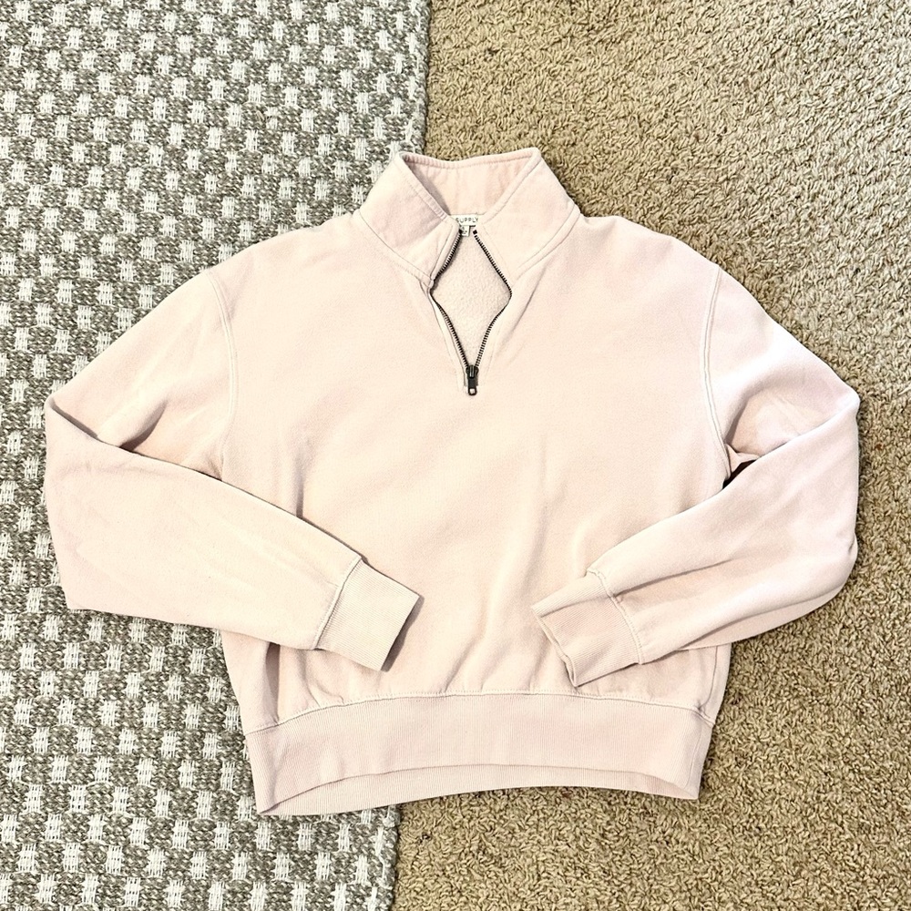 Z Supply Pink Quarter Zip